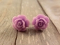 Preview: Cabochon Blumen Ohrstecker Blüte Rose
